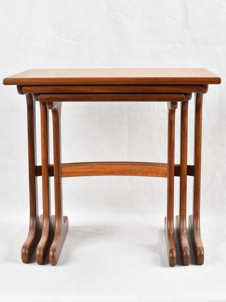 Trio of Scandinavian nesting side tables - teak 20½"