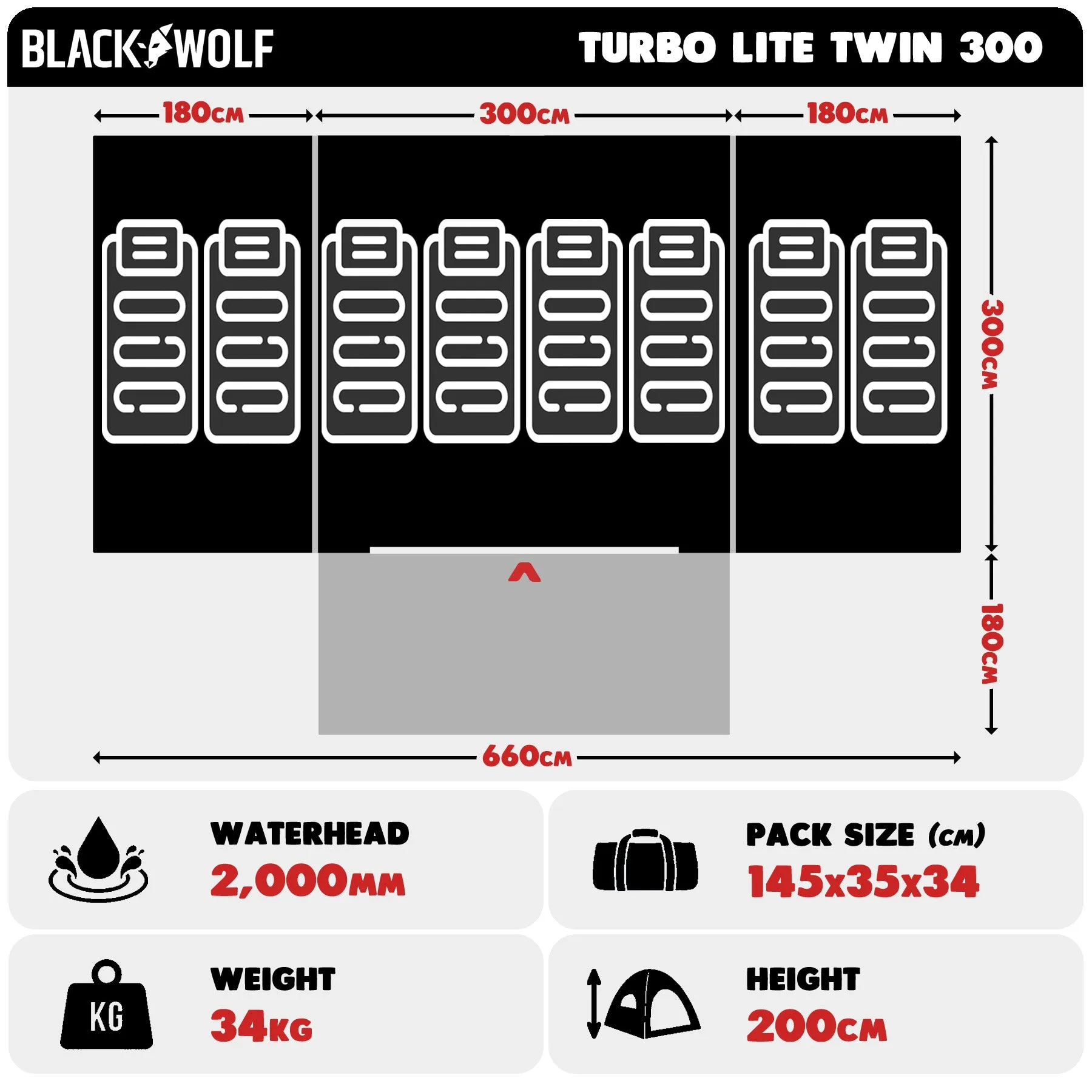 Turbo Lite Twin 300 Tent