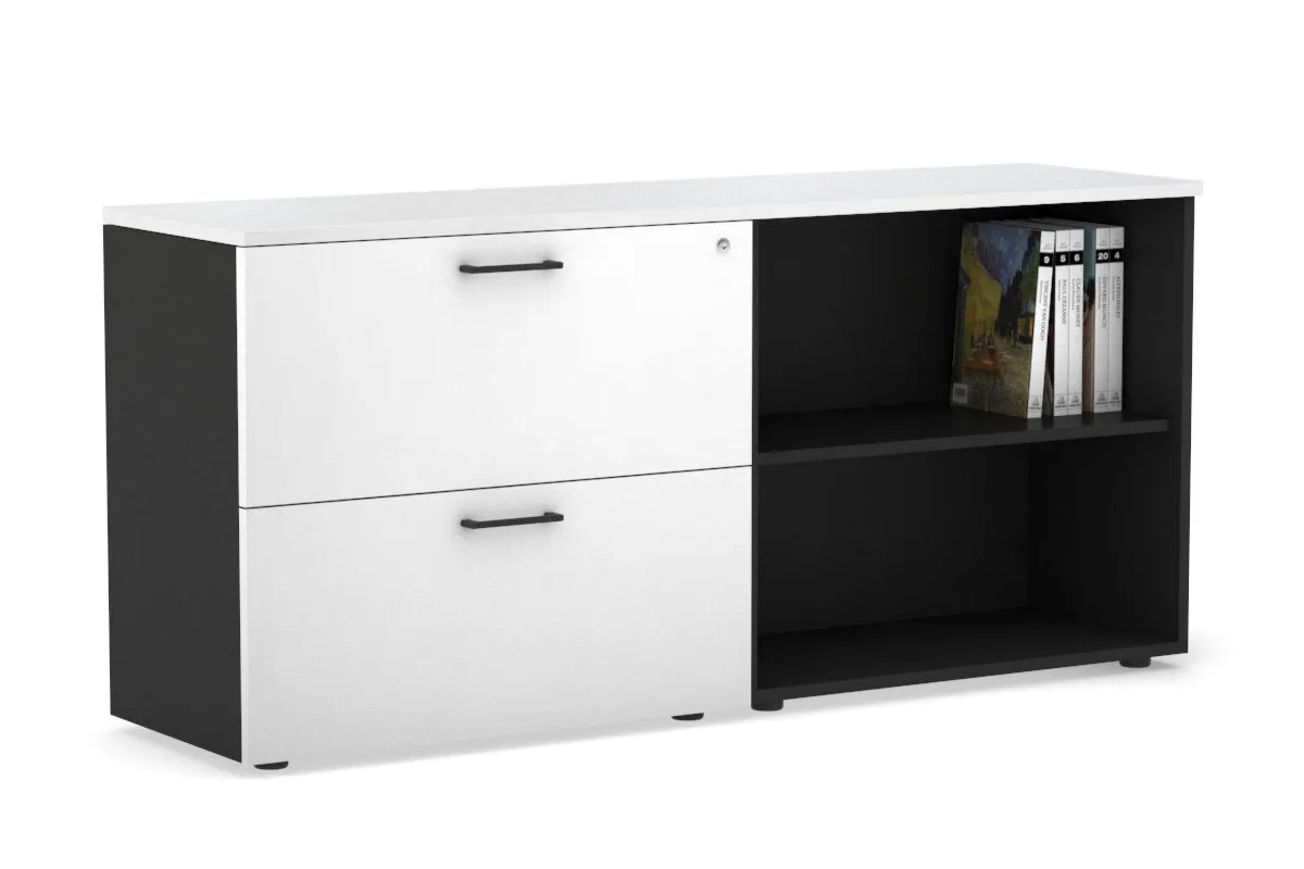 Uniform Small 2 Filing Drawer and Open Storage Unit