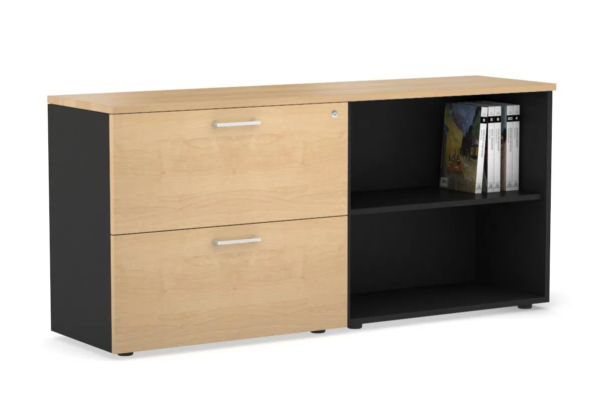 Uniform Small 2 Filing Drawer and Open Storage Unit