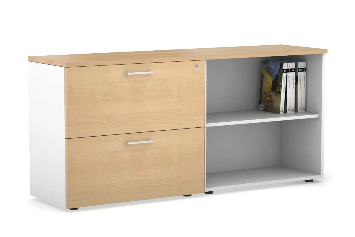 Uniform Small 2 Filing Drawer and Open Storage Unit