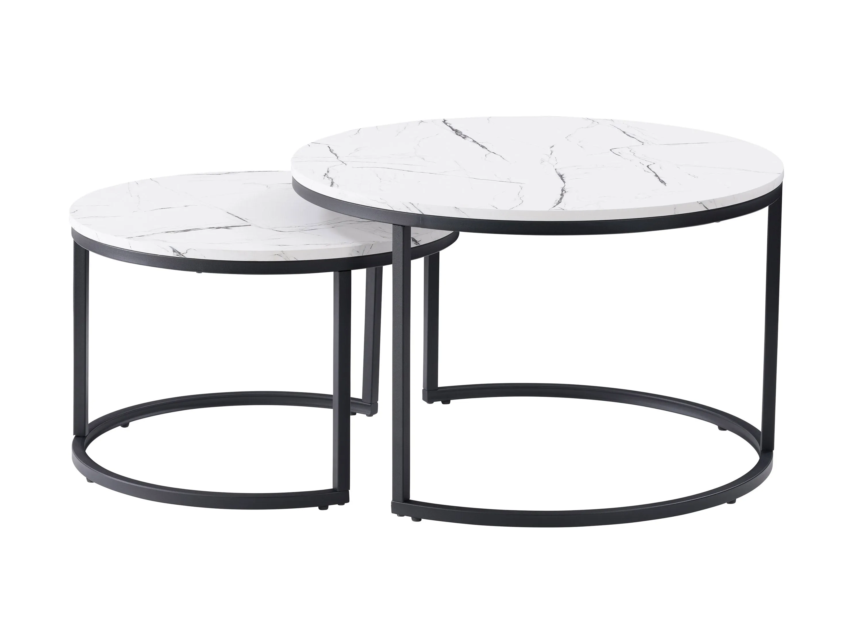 White Marble Round Nesting Coffee Tables