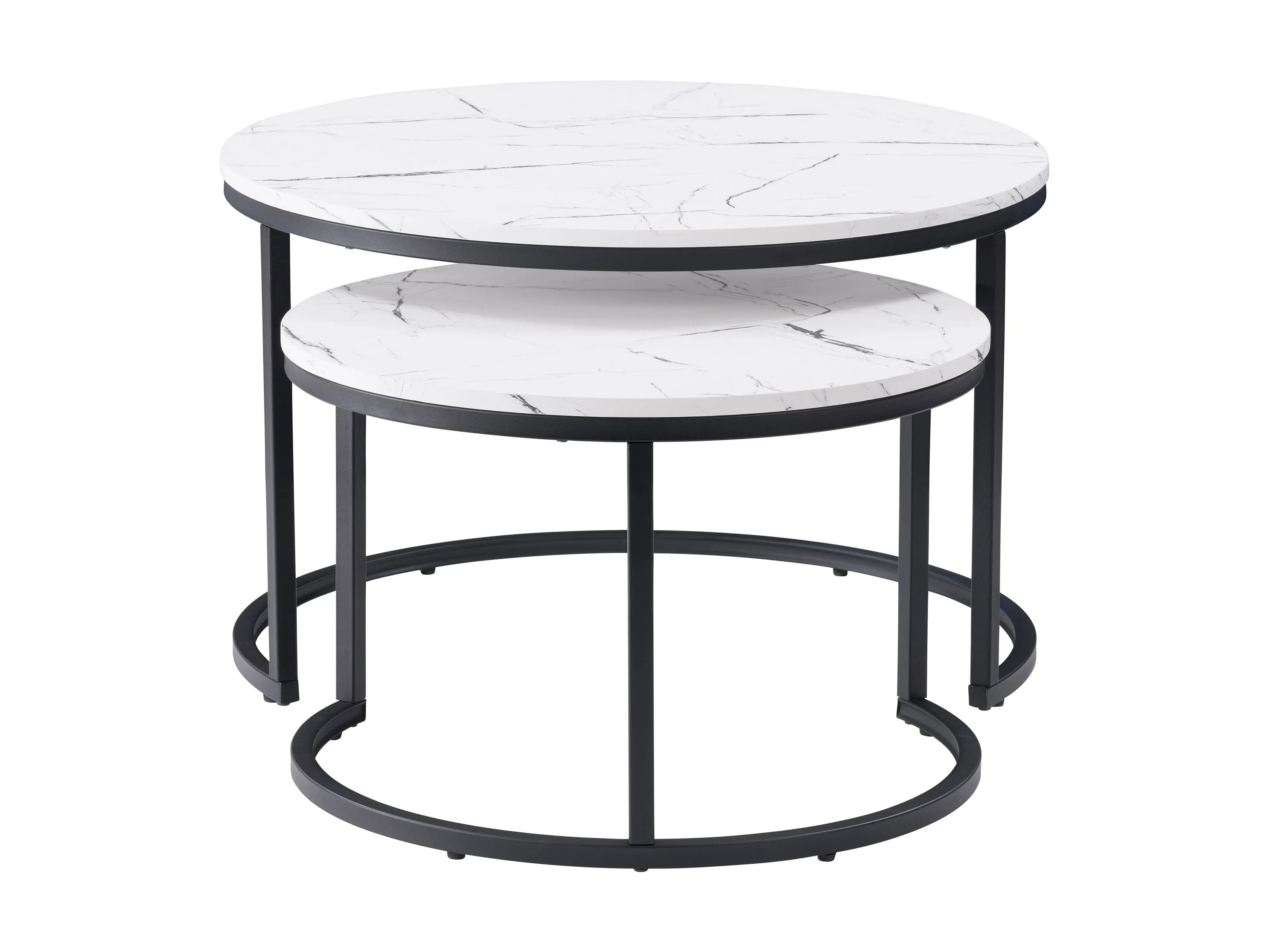 White Marble Round Nesting Coffee Tables