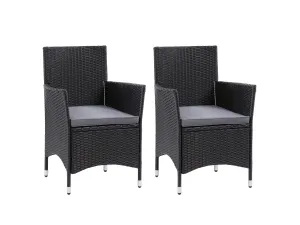 Wicker Armchair, Set of 2