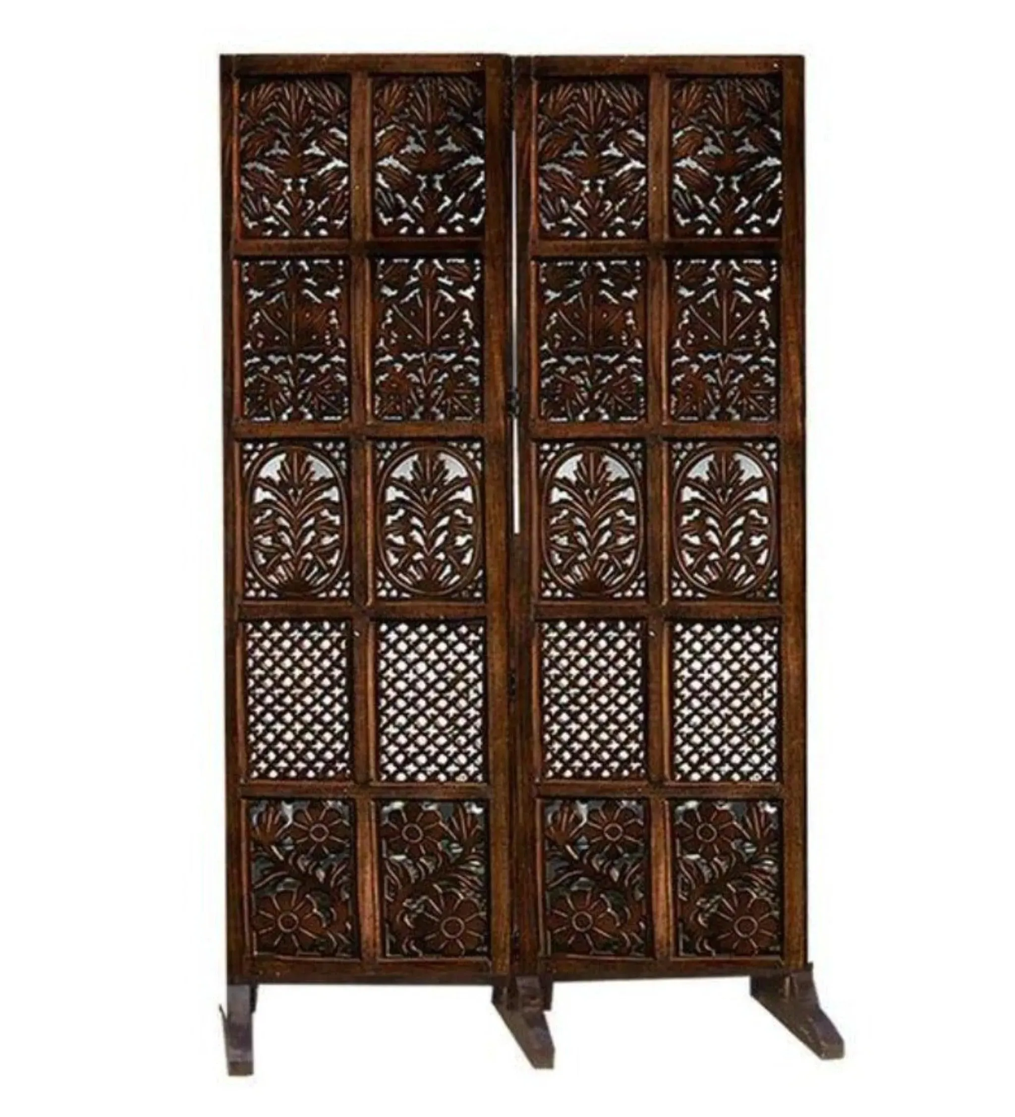 Wooden Twist 4 Panel Royal Solid Wood Room Divider Wood Separator Wooden Partition