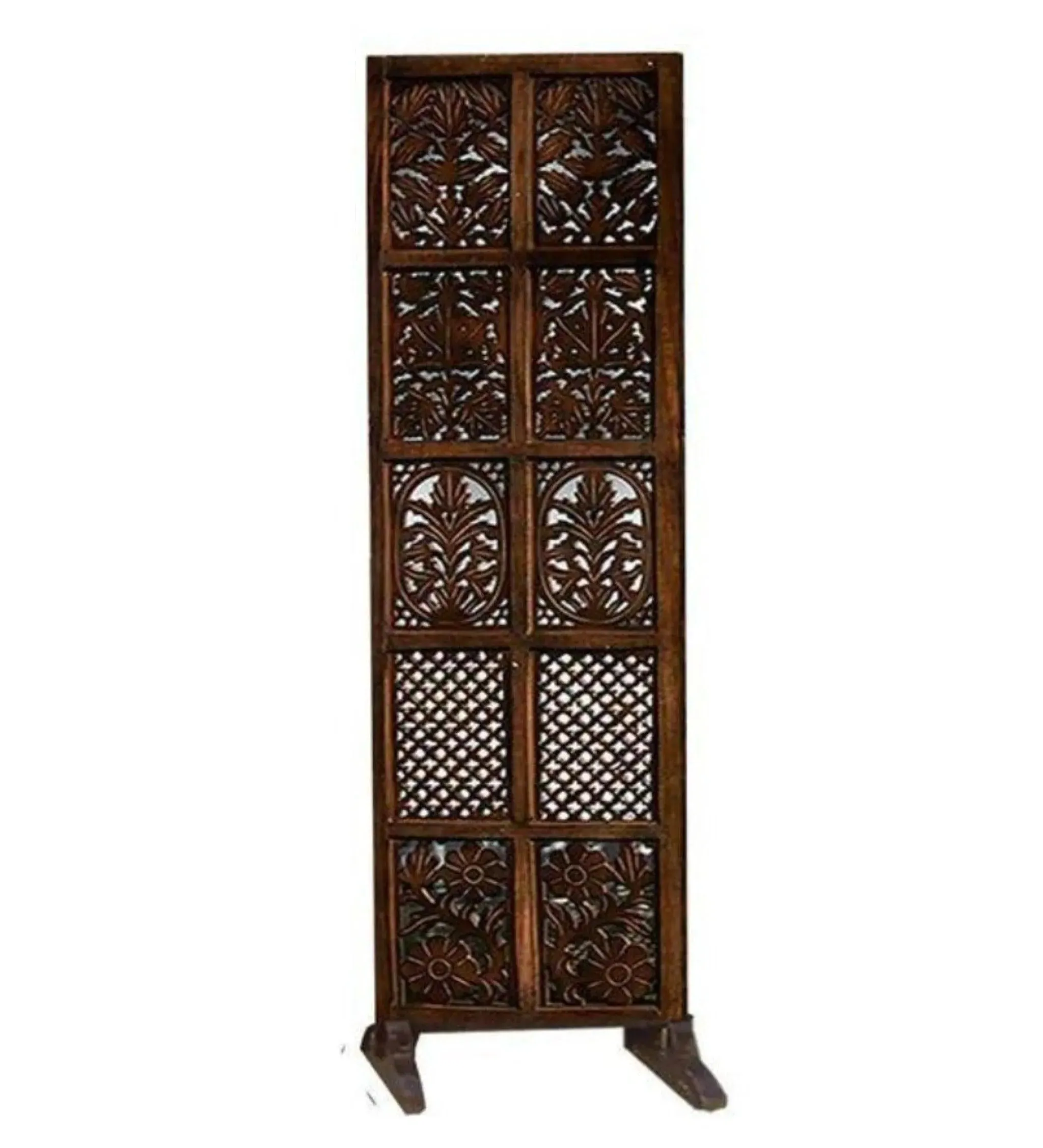 Wooden Twist 4 Panel Royal Solid Wood Room Divider Wood Separator Wooden Partition